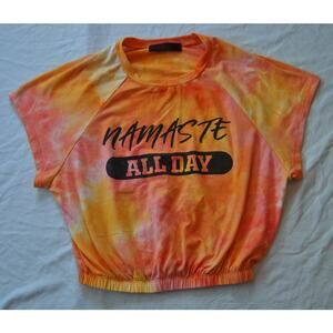 Namaste All Day Tie Dye Crop Top Large